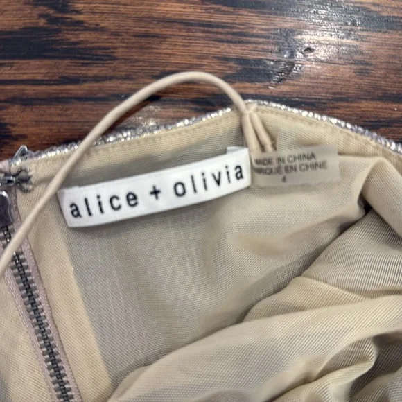 Alice + Olivia Shimmering Gold Backless Dress - Picture 4 of 5